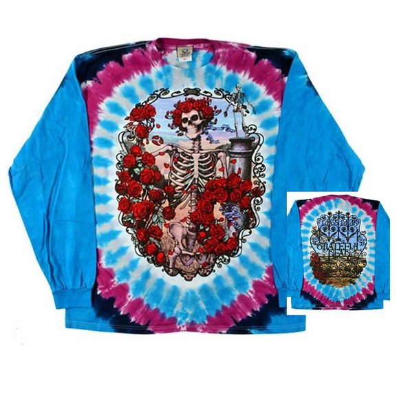 Grateful Dead Bertha Original 1995 Tie Dye Liquid Blue rock L/s T-Shirt 2XL NWT